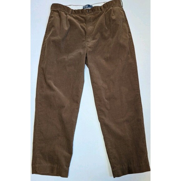Vtg Polo Ralph Lauren Pants Mens 38x29 -Hemmed- Dark Brown Corduroy Trousers 90s - Picture 2 of 16